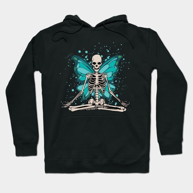 Grunge Fairycore winged skeleton graphic Hoodie by Graphic Duster